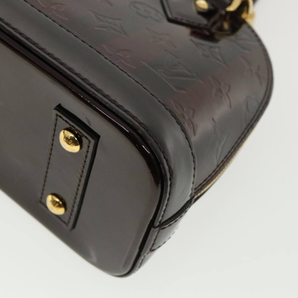 LOUIS VUITTON Vernis Rayure Alma BB HandBag Amarante M91700 Auth bs2951A - Picture 8 of 10
